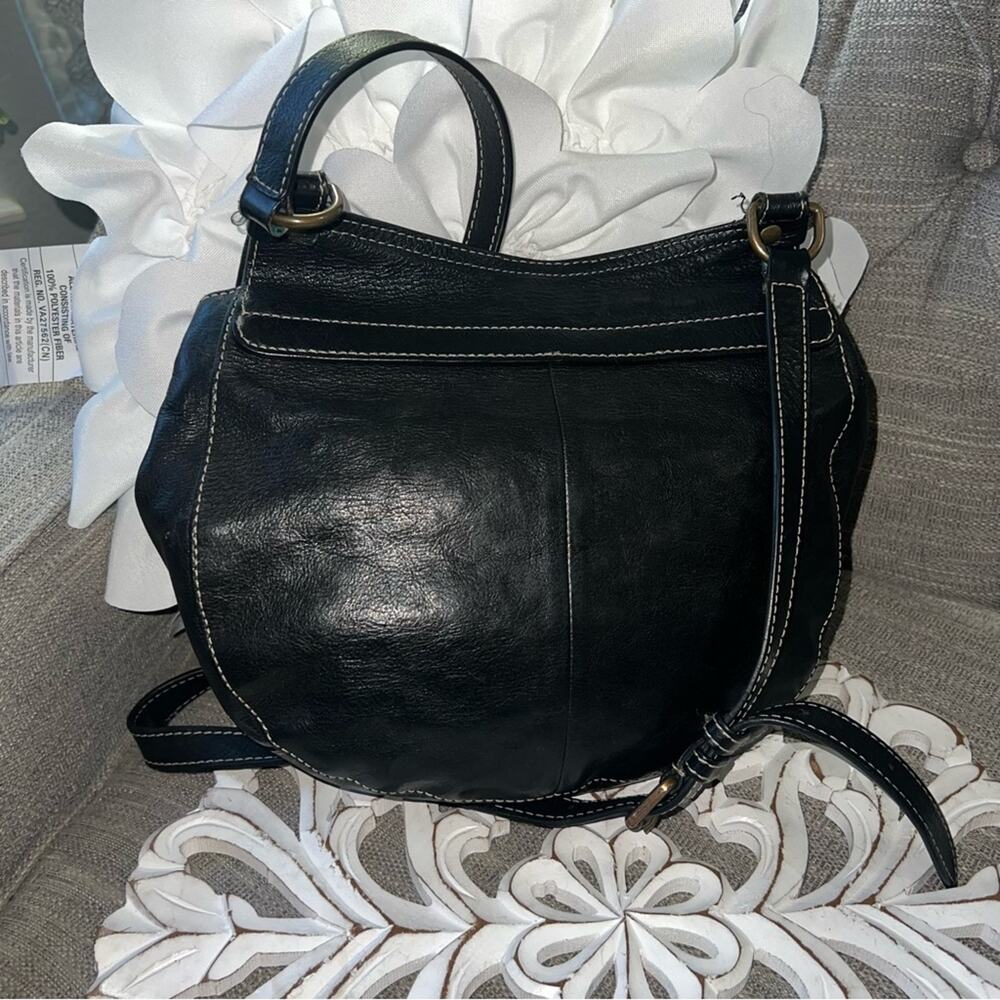 Frye Crossbody Black Leather Purse Bag Handbag - Picture 6 of 12